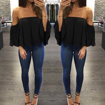 sexy off-shoulder blouse women short top shirt girl clothing