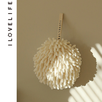 Chenille towel hanging cute absorbent Korean thick hand towel home bathroom wipe handball