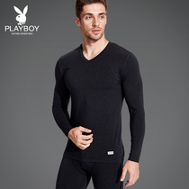 Playboy mens thermal underwear mens thin autumn clothes autumn pants suit autumn and winter bottoming shirt cotton sweater large size tide