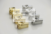 (Qing Shadow) side clip arch bridge Handmade leather bag connecting shoulder strap chain hardware about a pair