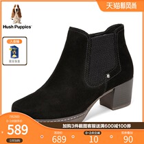 Hush Puppies leisure strollers wild winter new thick high-heeled womens boots OL commuter boots U1K03DD9