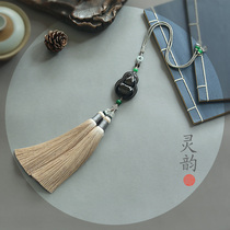 Original ice obsidian gourd Zhaoguo safe mirror high-end tassel car hanging pendant creative gift