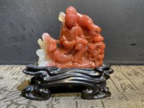 Lao Stone Boutique Collection Extreme water freezing Alpine Guanyin Tong Scout Pendulum Pieces Boutique Zhu Sandy Ground Stone Sculpture