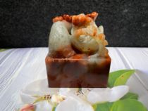 Golden Field Yellow Gold Frozen Stone Lao Stone Flower Bird Seal Ancient Green Jade Ancient Beast leopard Leopard town paper drawing seal engraving seal