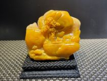 Northern Tian Yellow Seal Landscape Painting Thin Art Sculpture Ancient Beast Jaan Green Raw Stone Seal Engraving In Northern Fields Of Laos