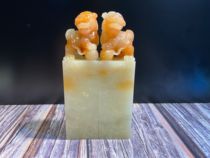 Lao Stone Boutique Seal Quality Frozen Stone Seal Engraving Seal Engraving Stamp On Zhang Leu Stone Sculpture Yaan Green Shoushan Stone