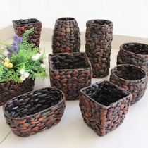 Grass flower vase flower pot flower arrangement flower arrangement corn husk water grass weaving vase home store decoration