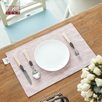 Fabric table mat placemats Western placemats Nordic Primary School students lunch foldable anti-hot insulation Plaid modern simplicity
