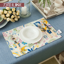 Original brand placemats table mat bowl mat fabric printing quality home insulation anti-scalding American European double-layer cotton linen