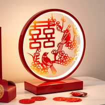 New Chinese creative festive lantern romantic wedding bedroom bedside lamp decoration wedding gift to send newcomers