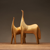 Modern simple art abstract horse ornaments light luxury high-end living room porch TV cabinet office desktop decorations