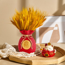 Golden wheat ear living room ornaments New years front desk decoration lucky bag Daji shop opening gifts housewarming new home gifts