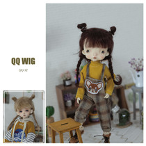 (Dolly Planet)BJD SD Mohair wig Chirping Head Double Twist Pigtail QQ-92