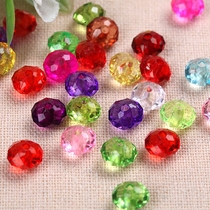 8mm imitation crystal transparent beaded acrylic wheel beads flat beads colored scattered beads hanging chain necklace beaded jewelry