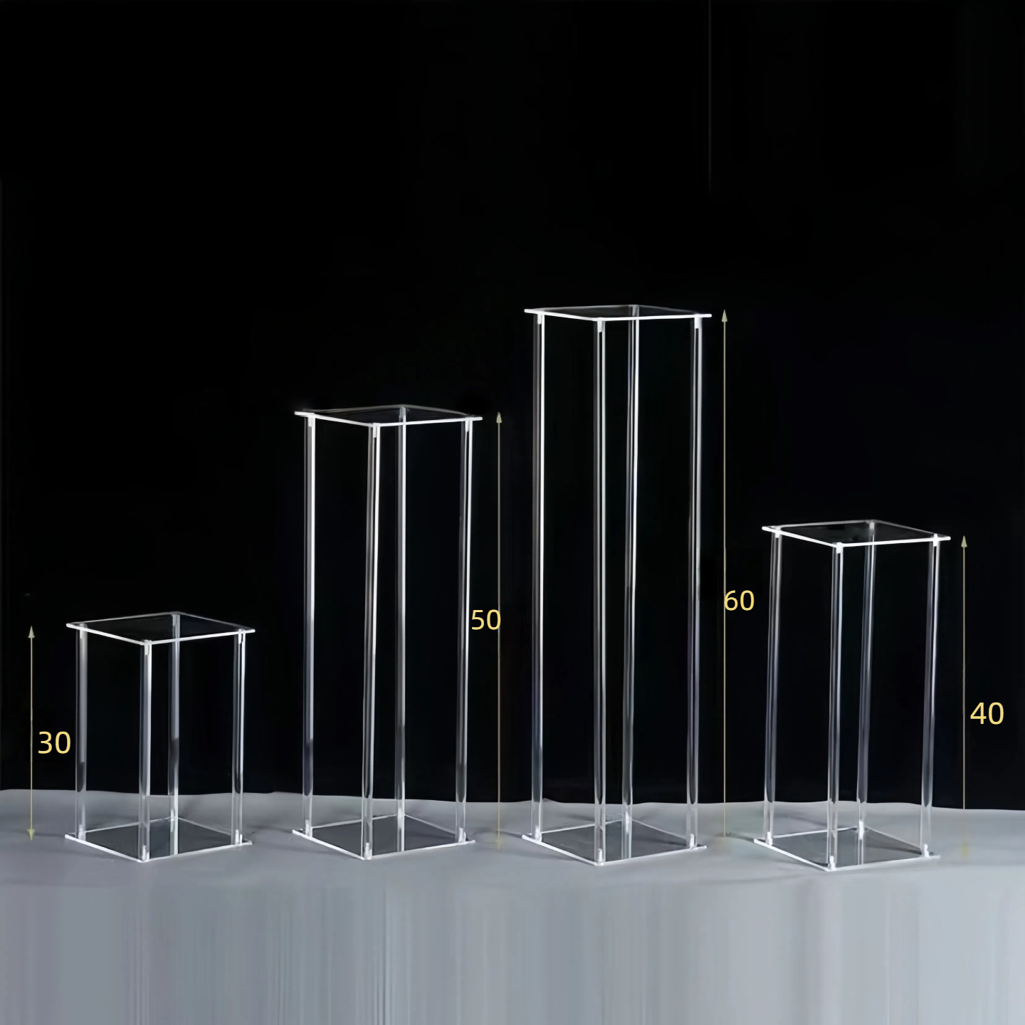 4件套20*20高30/40/50/60cm  实心柱：直径14mm