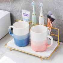 Creative trend ceramic mouthwash Cup couple brushing cup set toothbrush cup simple wash cup household tooth Bowl Cup