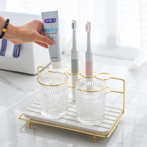 Light luxury brush cup glass set brush tooth Cup toothbrush cup couple pair home wash cup hotel rack