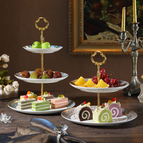 Living room fruit plate modern creative household dried fruit plate candy plate ornaments dessert table display stand double-layer snack plate