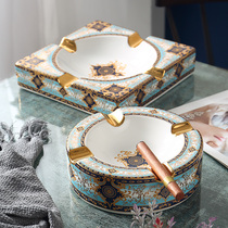 Fashion European luxury ashtray home living room cigar ashtray large personalized ceramic hotel decorations ornaments