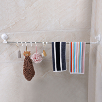 Retractable powerful suction cup towel rack single-bar towel bar toilet towel hanging non-perforated bathroom towel adhesive hook