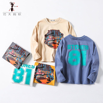 2020 New boys pure cotton long sleeve undershirt autumn clothing blouse Childrens spring and autumn style trendy T-shirt foreign air 5220