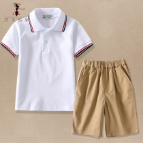 Primary school uniforms Summer short-sleeved class uniforms childrens suits Academy style white polo shirt kindergarten T-shirt 6660