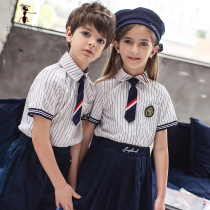 Kindergarten clothes short sleeves Inn College Wind childrens school clothes suit Elementary school children class clothes Summer school uniforms BBK260