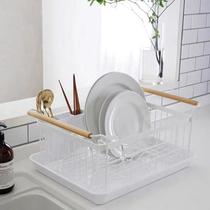 Nordic stainless steel white bowl rack bowl chopsticks kitchen shelf multifunctional household storage chopsticks drain basket rack