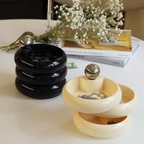 Minima medieval milk oil color rotating first decorated case Bauhaus black spiral containing disc INS ring box containing box