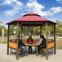 Outdoor awning outdoor simple assembly courtyard pavilion villa scenic area farmhouse mobile iron hexagonal pavilion