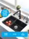 Heigao Kitchen Quartz 석재 싱크대 좁은 측면 큰 단일 탱크 가정 세면기 식기 세척기 카운터 배수구 바구니 세트 식사 아래 Heigao Kitchen Quartz 석재 싱크대 좁은 측면 큰 단일 탱크 가정 세면기 식기 세척기 카운터 배수구 바구니 세트 식사 아래