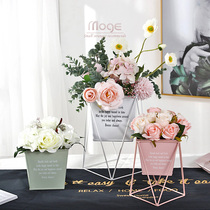 Modern simple wrought iron flower pots simulation flower ornaments living room decorations dining table floral potted plants