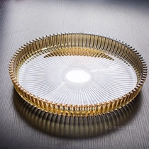 Eurostyle Crystal Glass Fruit Tray Tray Round Water Cup Tea Tray Creative Fruit Basin Big candy tray Home Living room