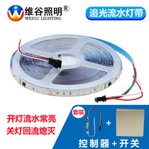 24v Embedded living room aisle ceiling led line light with chasing light marquee strip running water is always bright power off reflow