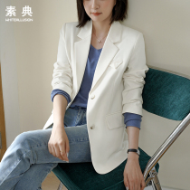 White Suit Jacket Woman Design Sensation Small Crowd 2022 Spring Autumn Dress New Korean Version Temperament Casual Little Subsuit