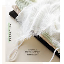 Suit Suit Sexy Spring Autumn Knit Small Harnesses Vest Lady Lace Undershirt Nestled White V Collar Sleeveless Blouse