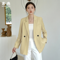 Suit jacket woman 2022 new spring and autumn Korean version design feeling small crowdsourced Inn windfall Fried Street Temperament Little West Suit