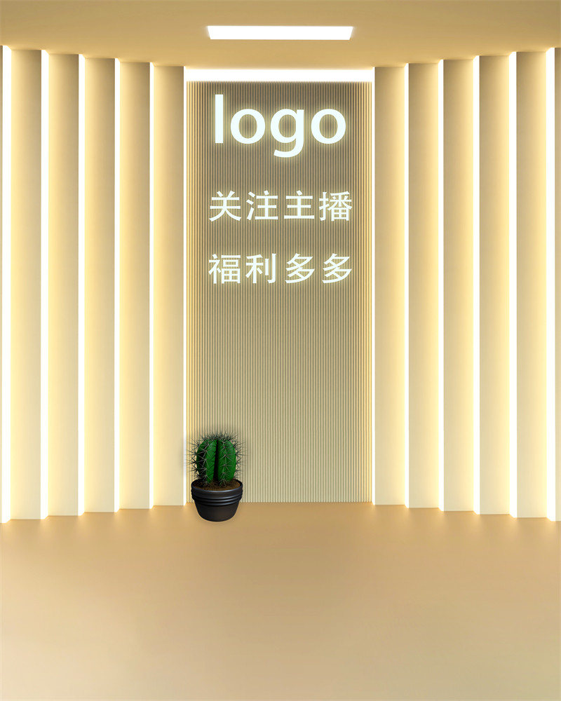 高端品牌拐角直播间背景墙男女服装主播快手抖音同款直播背景墙