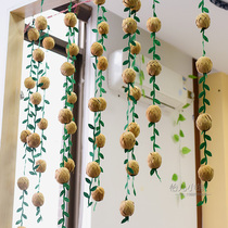 Kindergarten classroom Indoor outdoor Creative bamboo products Bamboo ball wicker hanging curtain Landscaping environmental materials