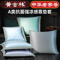 Huang Gulin pillow cover Cushion cover Summer ice silk mat cover Sofa living room back cover pillow waist pillow without core