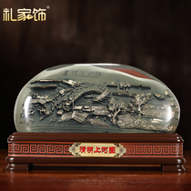 Qingming Shanghe Diagram Office Wealth Promotion Ornaments Creative Business Customized Gifts Home Living Room TV Cabinet Decorations