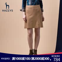 Hazzys a-line wool skirt Womens autumn and winter high waist hip short skirt casual British style skirt