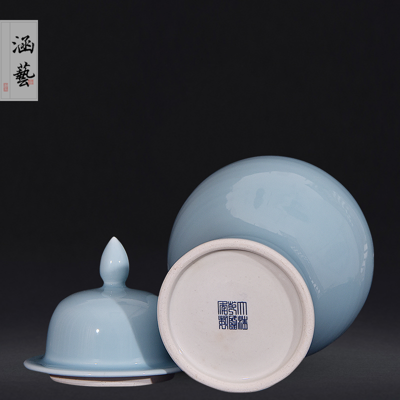Pure color of jingdezhen ceramics vase the general pot of flowers in the sitting room porch Chinese style household adornment handicraft furnishing articles