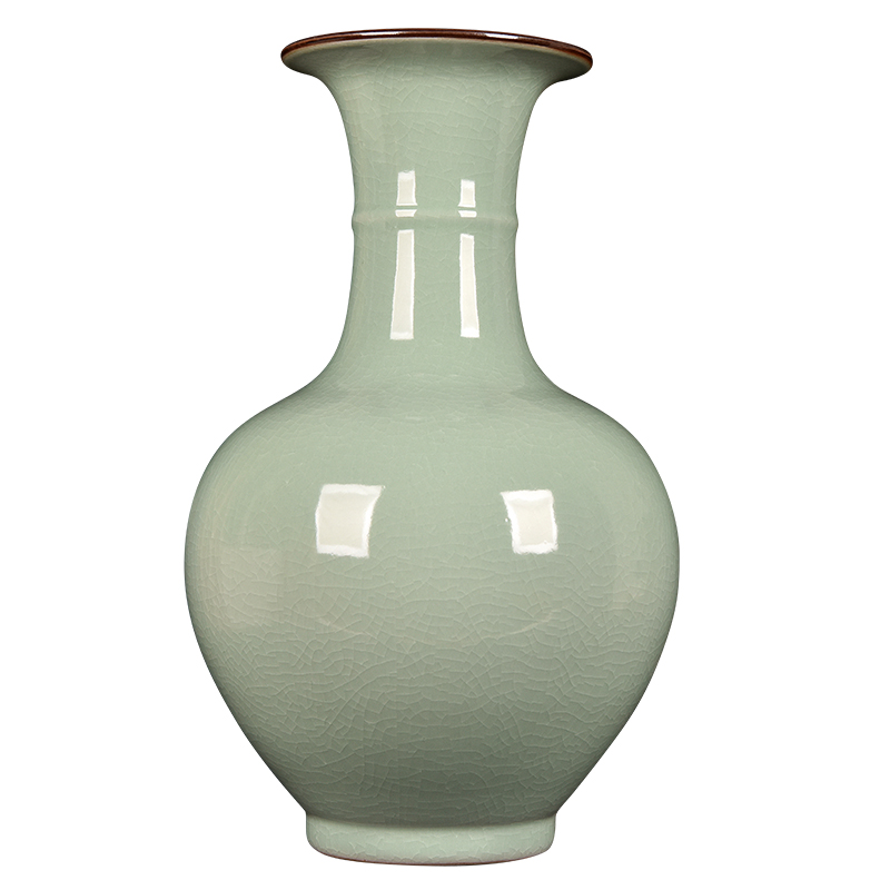 Jingdezhen ceramics celadon large vases, antique Chinese style living room TV cabinet flower arranging household porcelain porch place