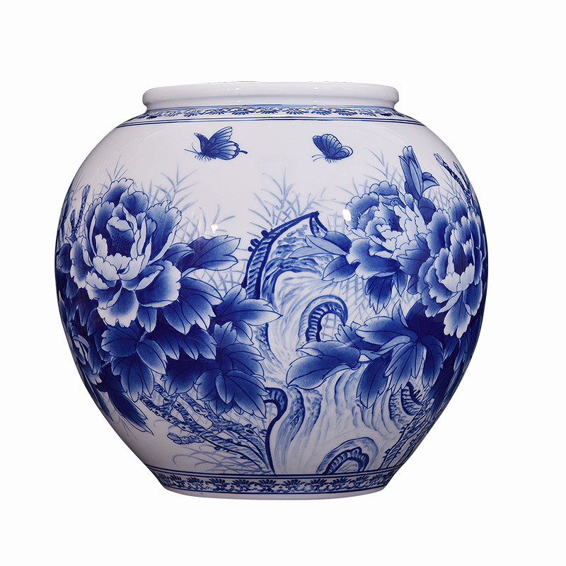 Jingdezhen ceramics hand - made porcelain of blooming flowers f tube of new Chinese style flower arrangement sitting room adornment handicraft furnishing articles