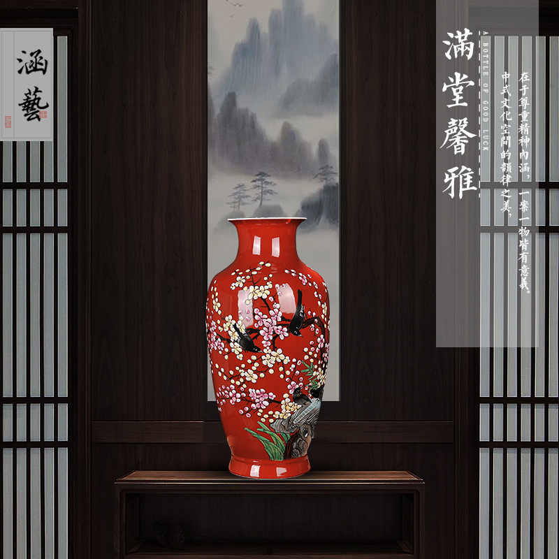 Jingdezhen ceramics hand - made xi mei tip bottles of living room flower vase on household crafts porcelain furnishing articles