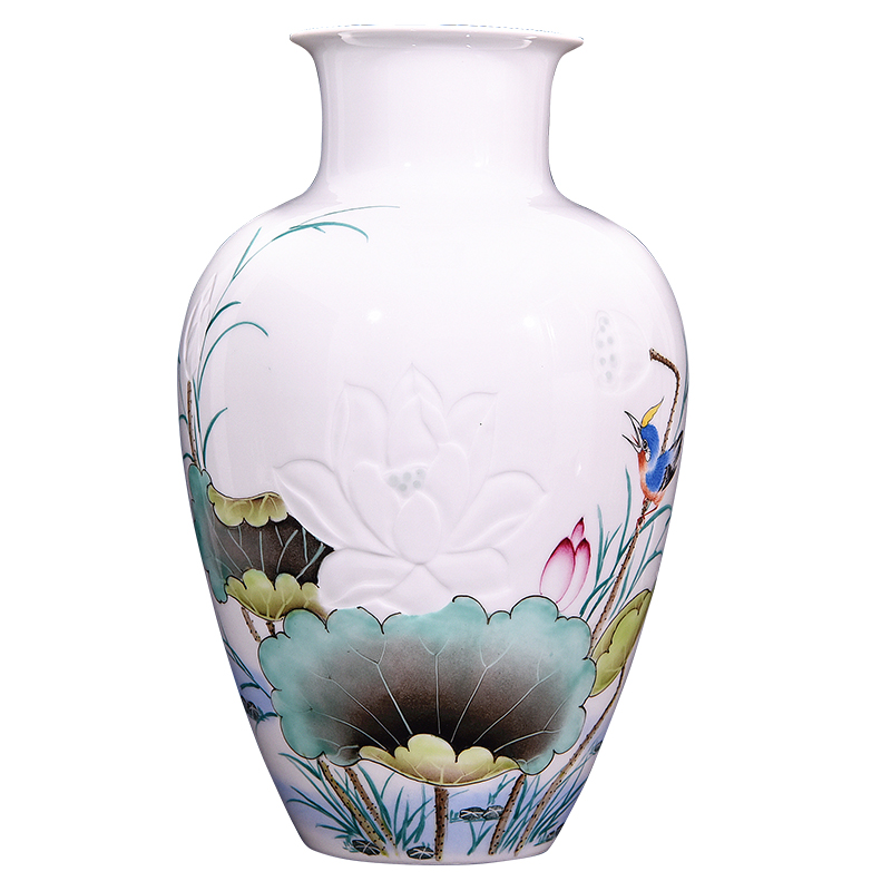 Jingdezhen ceramic knife clay hand - made vases, flower arranging Chinese style household living room TV cabinet decoration handicraft furnishing articles