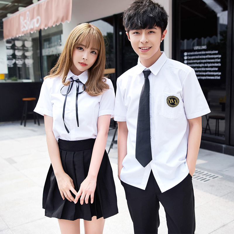 Asian uniform touch girl guy