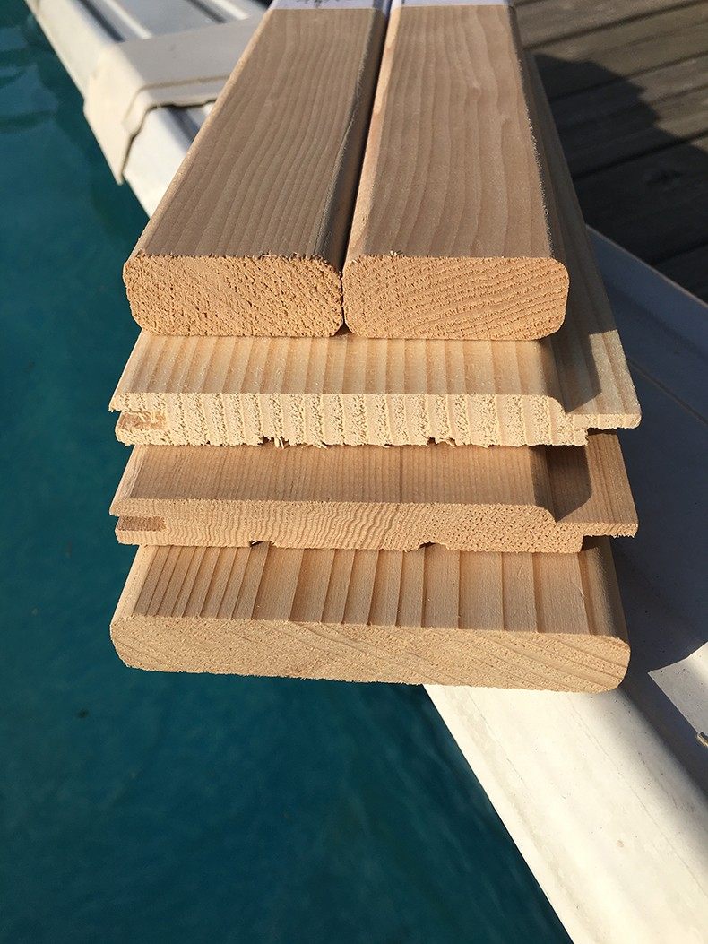 桑拿板进口铁杉木免漆桑拿房木板材料墙板防腐木实木吊顶扣板阳台