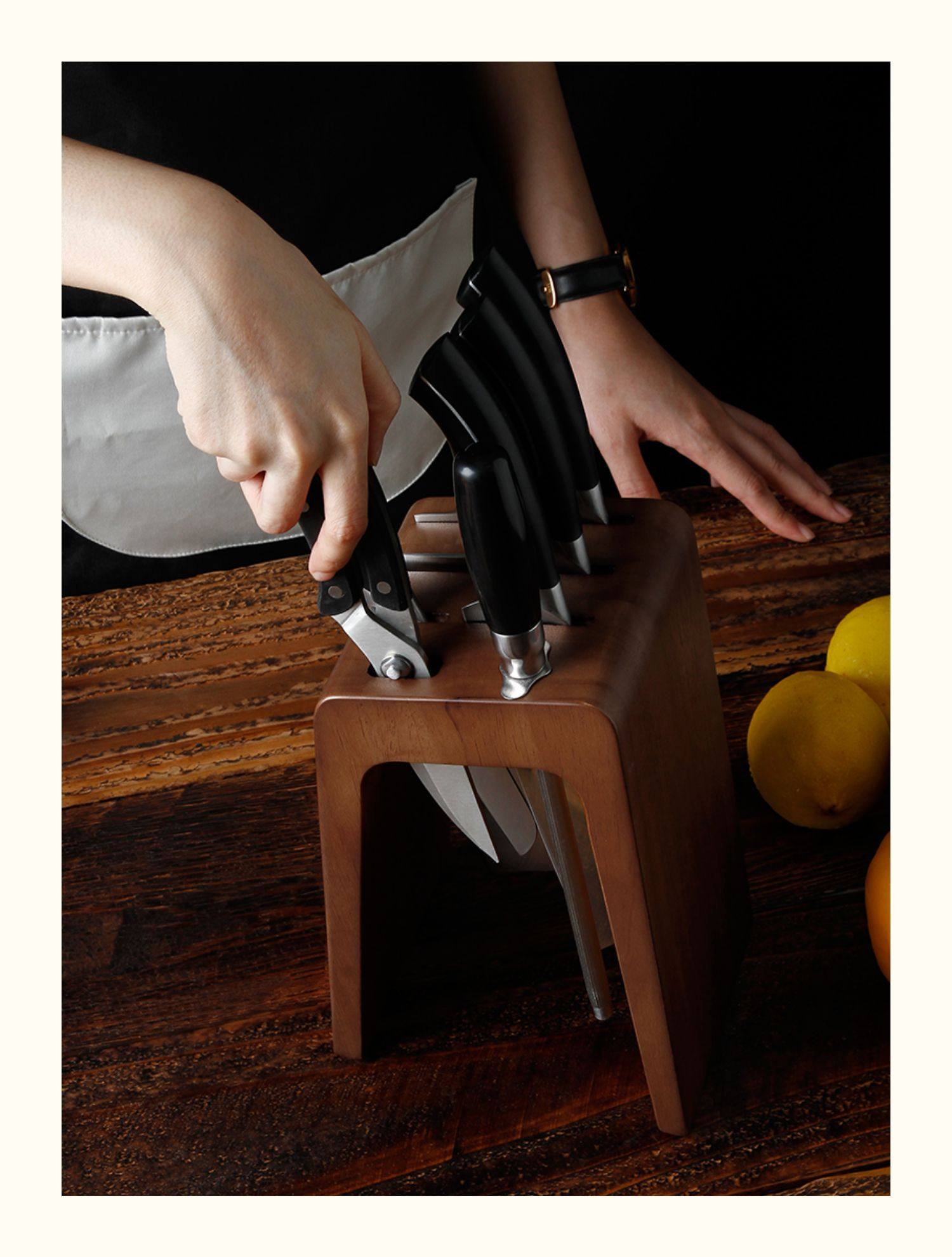 实木刀架厨房用品置物架多功能刀架免打孔刀座刀架单个日式